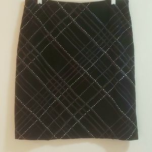 Dana Buchman Black Embellished Midi Skirt, Sz 10